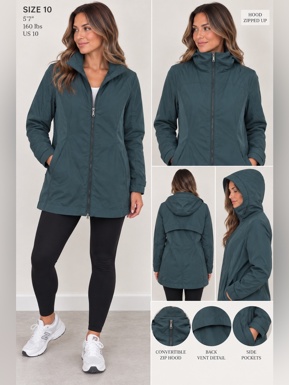 Convertible Hooded Anorak Jacket - Teal